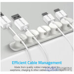 CO110 Cable Organizer Clips - 5 Bays, 4 Storage Compartments - White - Image 3